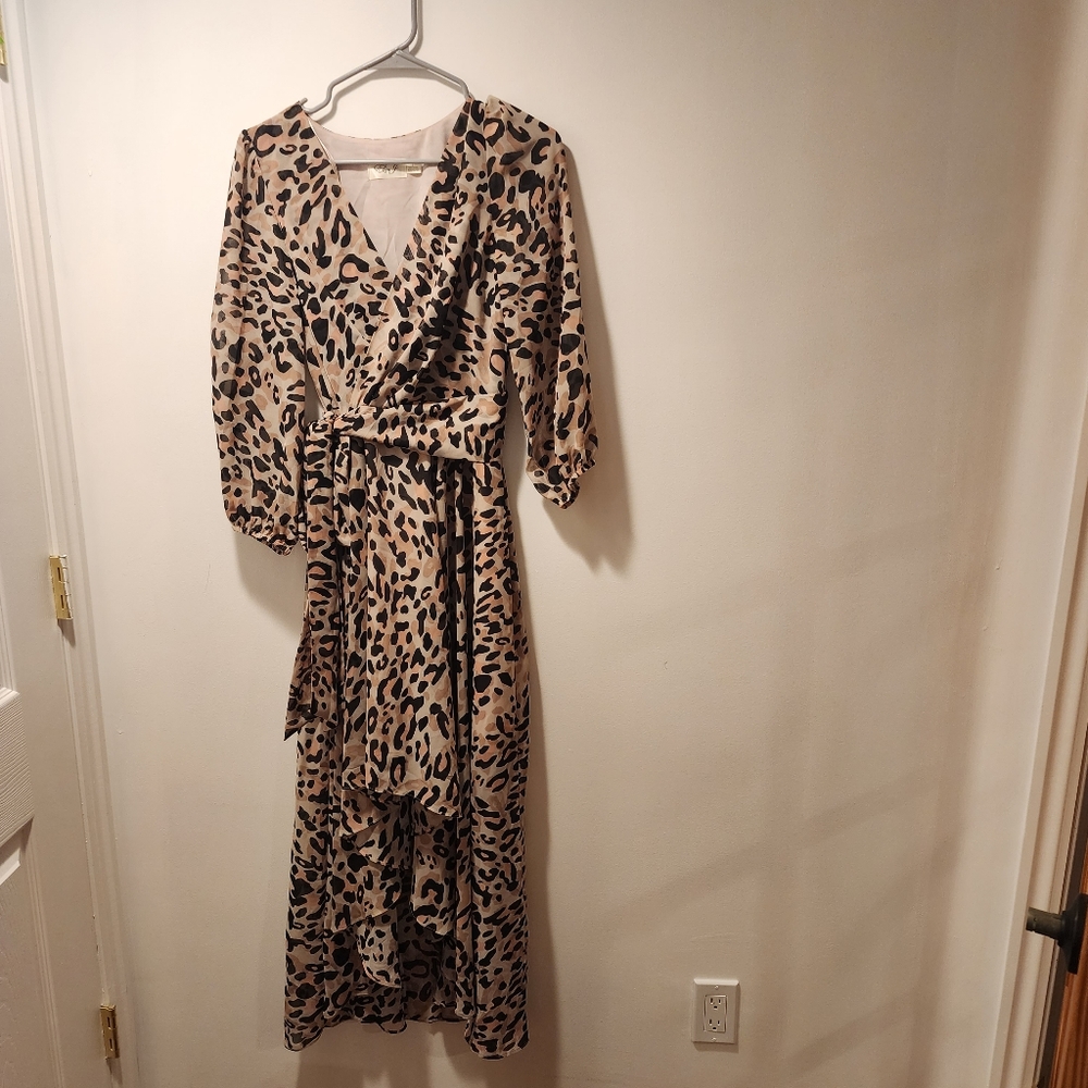 Eliza J High Low Maxi Dress Leopard Print